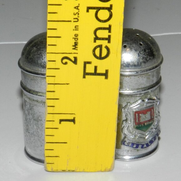 Vintage GIBRALTAR bullet shape Salt & Pepper Shakers Chromium Plate England - Picture 5 of 5